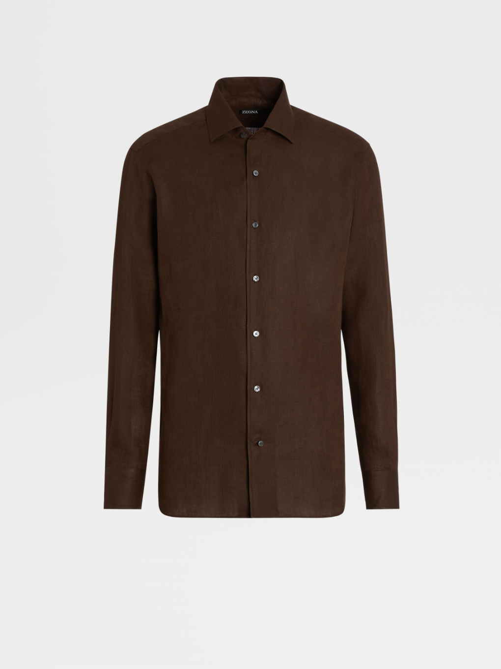 Dark Brown Pure Linen Long-sleeve Shirt SS23 26571853 | Zegna US
